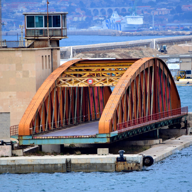 "A pont in the port" stock image