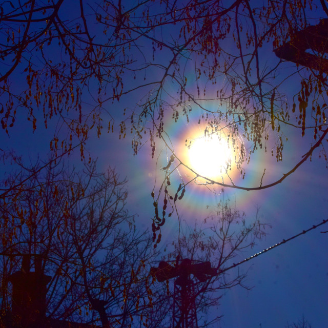 "colourful hallo around the sun" stock image