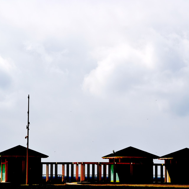 "Huts on the beach of Prado" stock image