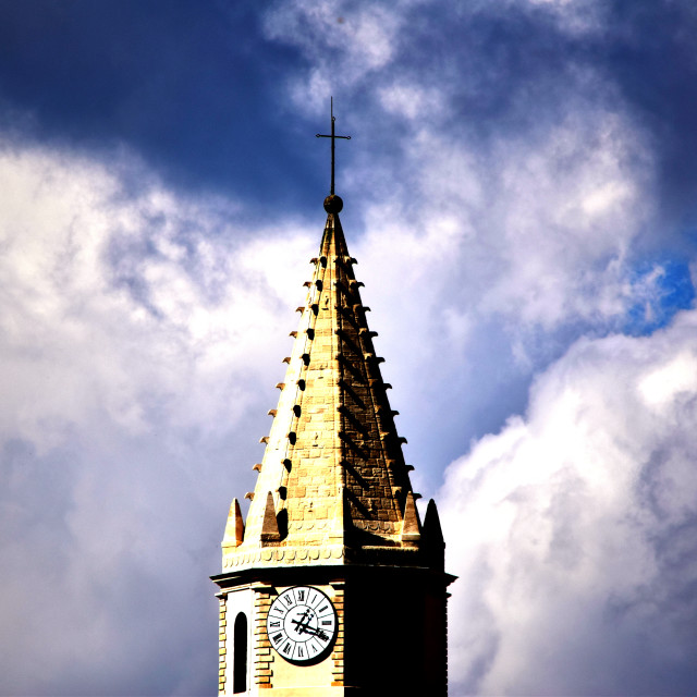 "The tower of the church of le panier" stock image