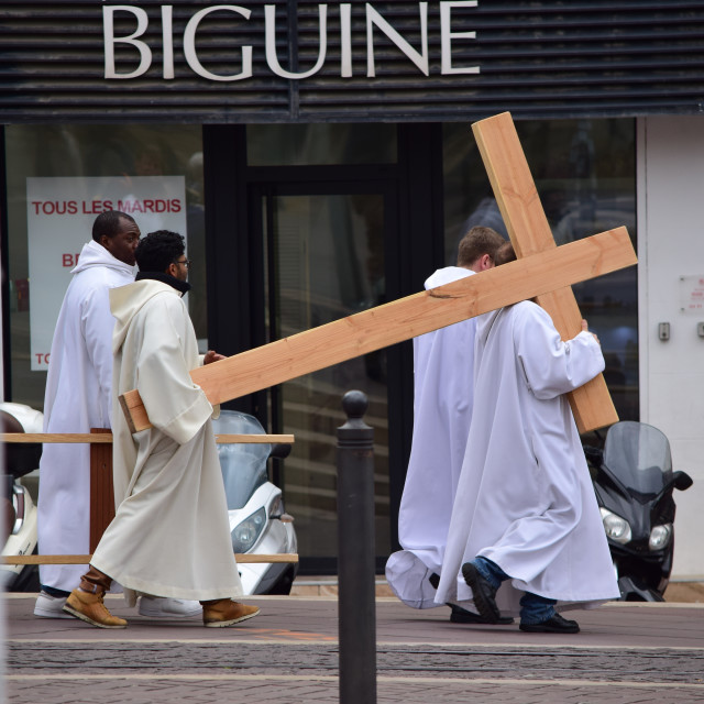 "Jesus moves to Marseille" by Amit Mendelsohn - £50.00 "Jesus moves to Marseille" stock image