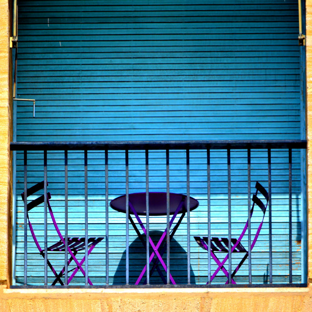 "2 chairs an a table for a coffee" stock image