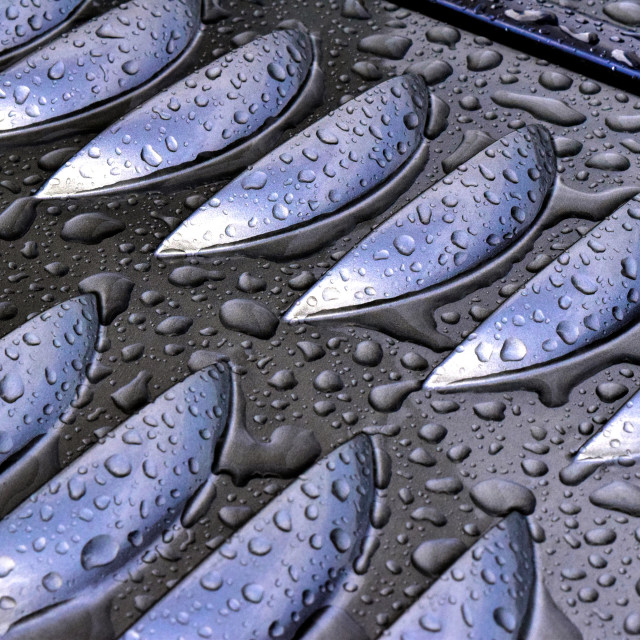 "The engine cover after the rain" stock image