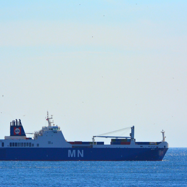 "A cargo ship" by Amit Mendelsohn - £50.00 "A cargo ship" stock image