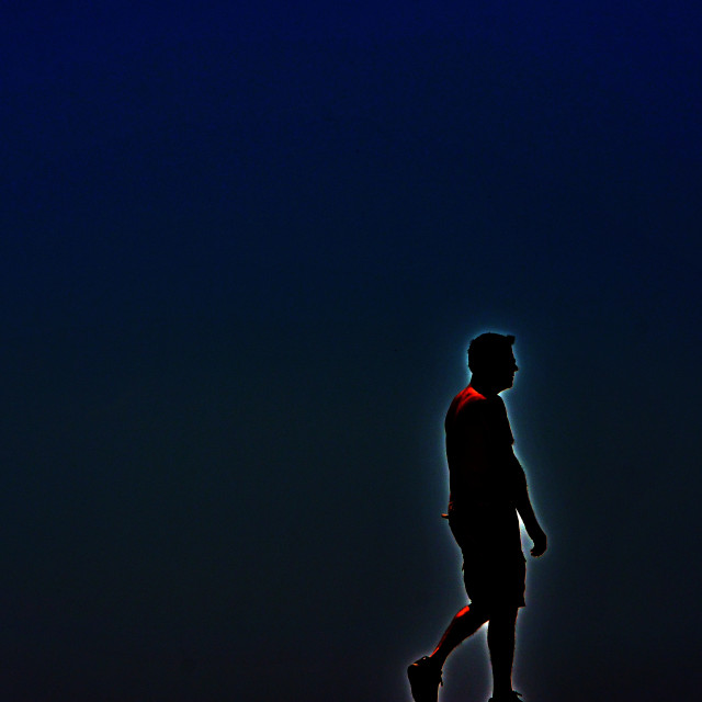 "A man in the dark" by Amit Mendelsohn - £50.00 "A man in the dark" stock image
