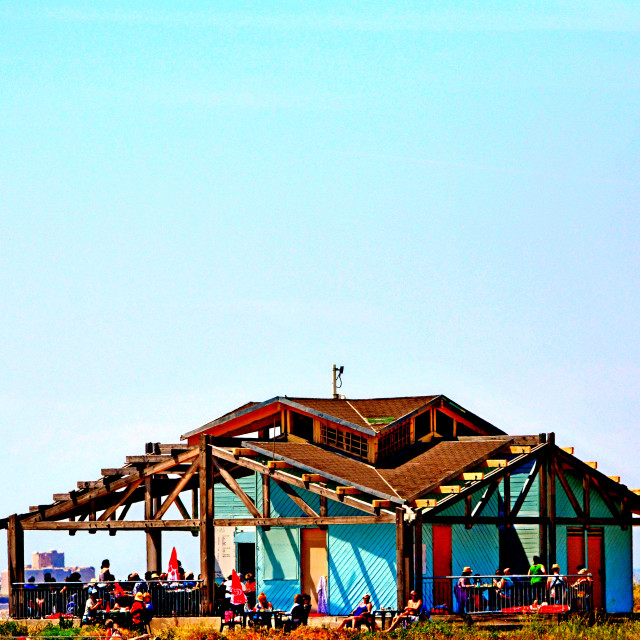 "A hut on the beach" stock image