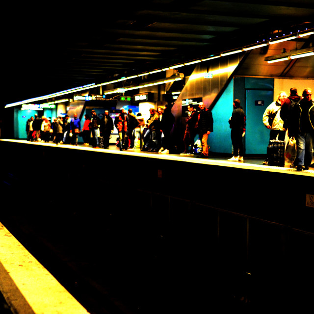 "Waiting for the metro" by Amit Mendelsohn - £50.00 "Waiting for the metro" stock image