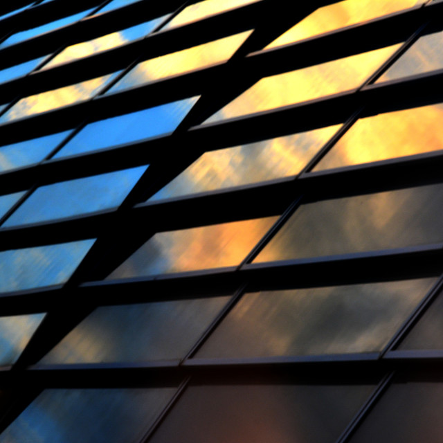 "Sunset on a façade" by Amit Mendelsohn - £50.00 "Sunset on a façade" stock image