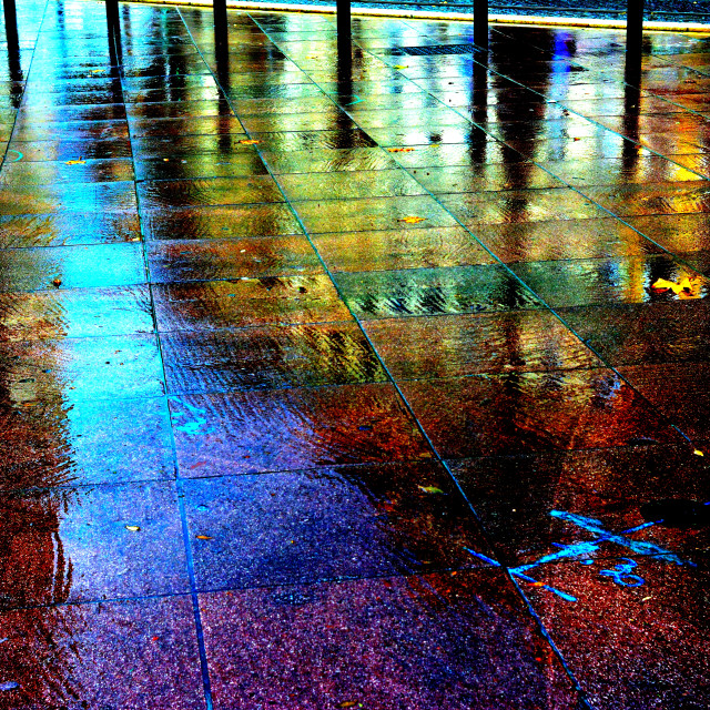 "Wet pavement" by Amit Mendelsohn - £50.00 "Wet pavement" stock image
