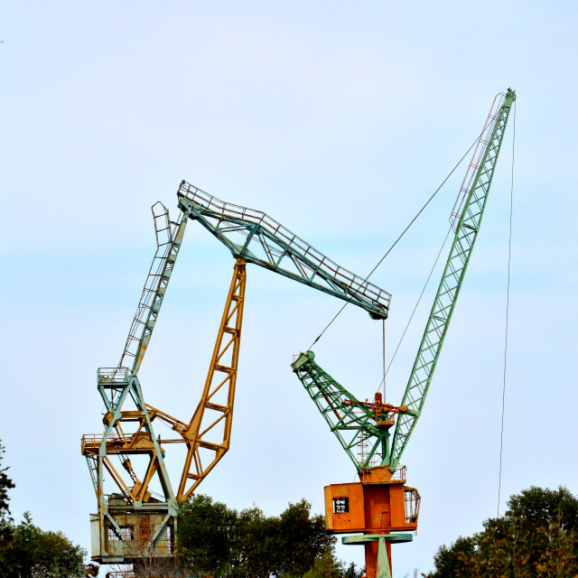 "Abandoned Cranes" by Amit Mendelsohn - £50.00 "Abandoned Cranes" stock image