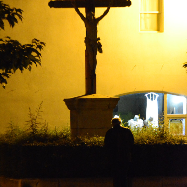 "Talking to Jesus early in the morning" by Amit Mendelsohn - £50.00 "Talking to Jesus early in the morning" stock image