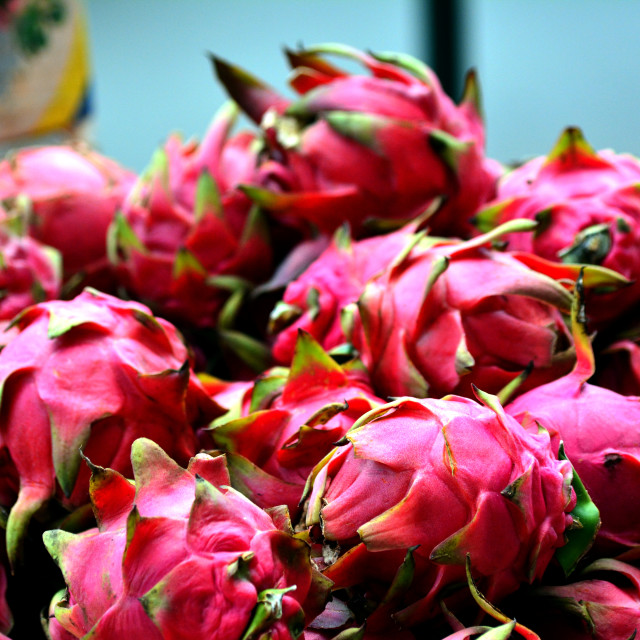 "Chinese dragon fruit red" by Amit Mendelsohn - £50.00 "Chinese dragon fruit red" stock image