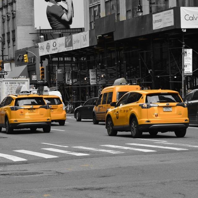 "Taxi cabs in NYC" by Amit Mendelsohn - £50.00 "Taxi cabs in NYC" stock image