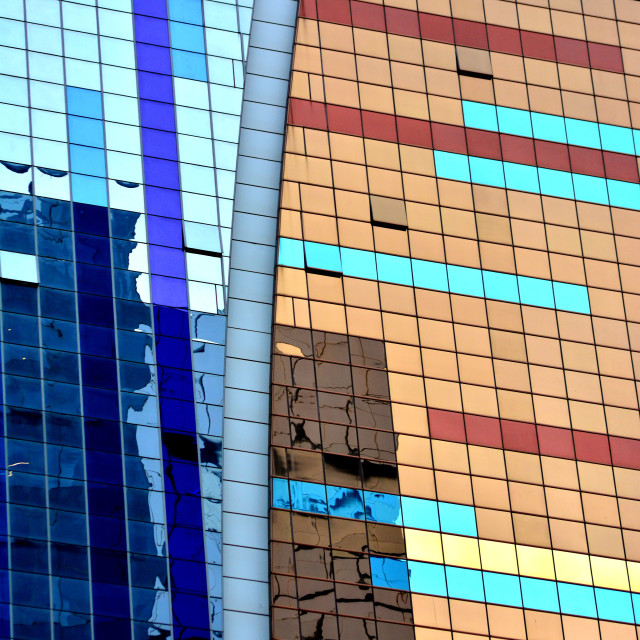 "Colours on a sky scrapper" by Amit Mendelsohn - £50.00 "Colours on a sky scrapper" stock image