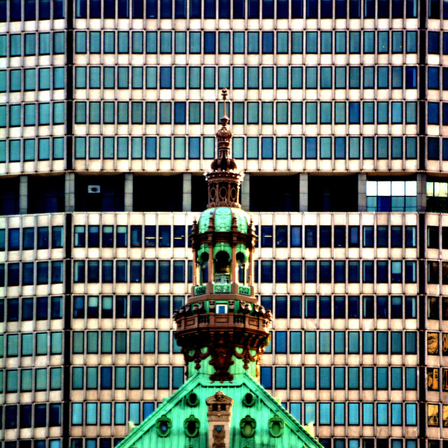 "Old in front of new" by Amit Mendelsohn - £50.00 "Old in front of new" stock image