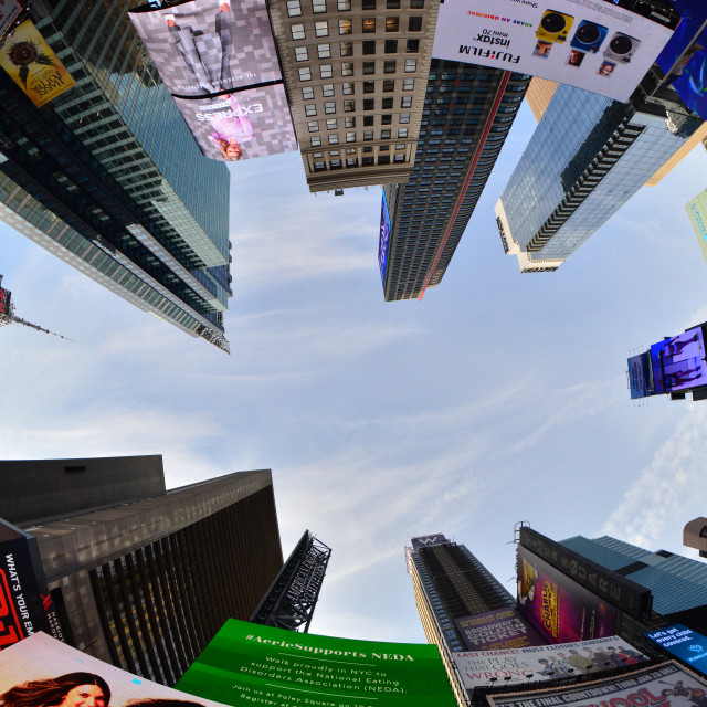 "Times square looks up" by Amit Mendelsohn - £50.00 "Times square looks up" stock image