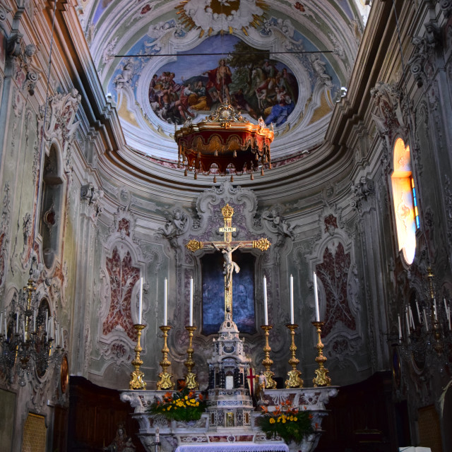 "The cathedral in Cervo" by Amit Mendelsohn - £50.00 "The cathedral in Cervo" stock image