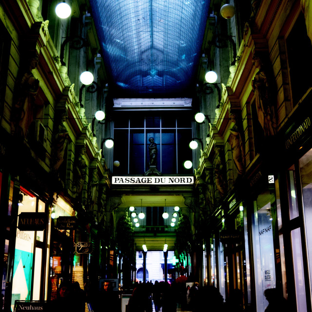 "The corridor of passage du nord in Brussels" by Amit Mendelsohn - £50.00 "The corridor of passage du nord in Brussels" stock image