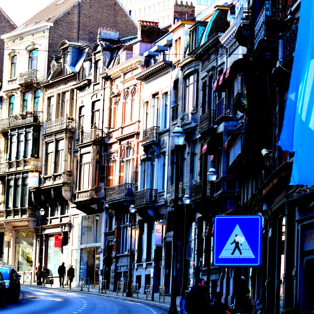 "The antique street of Brussels" by Amit Mendelsohn - £50.00 "The antique street of Brussels" stock image