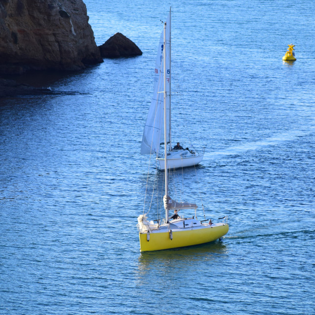 "Boats entering the port" stock image