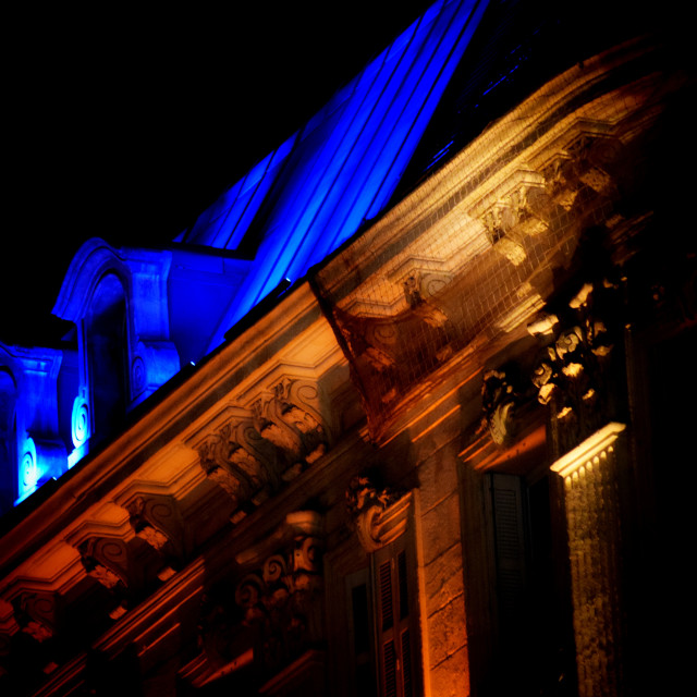 "Blue and orange" by Amit Mendelsohn - £50.00 "Blue and orange" stock image