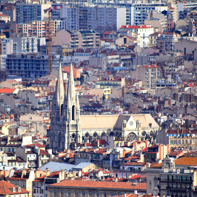 "The reformé church from above" stock image