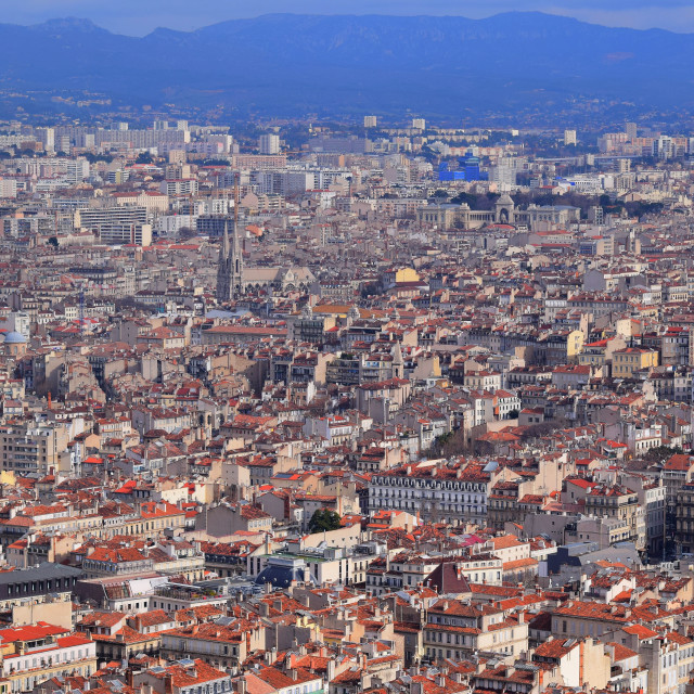 "A view to the center of Marseille" stock image