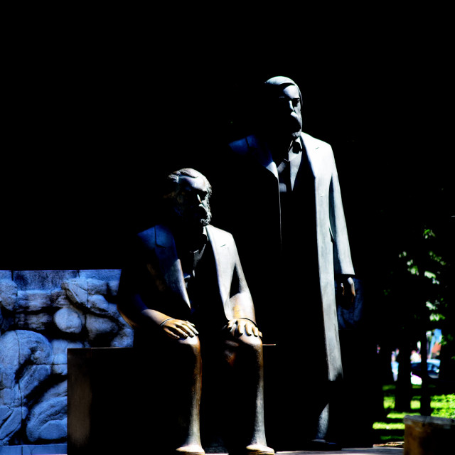 "Marx and Engles statue" by Amit Mendelsohn - £50.00 "Marx and Engles statue" stock image