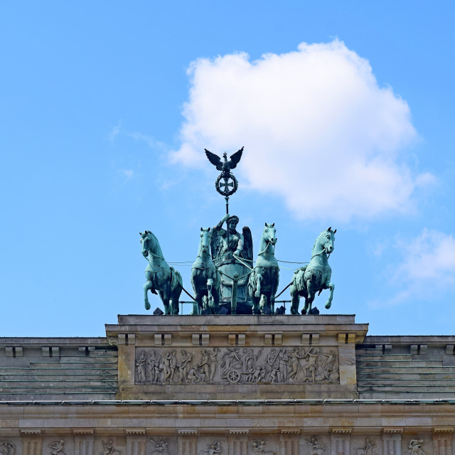 "The statue of the Brandenburg gate" stock image