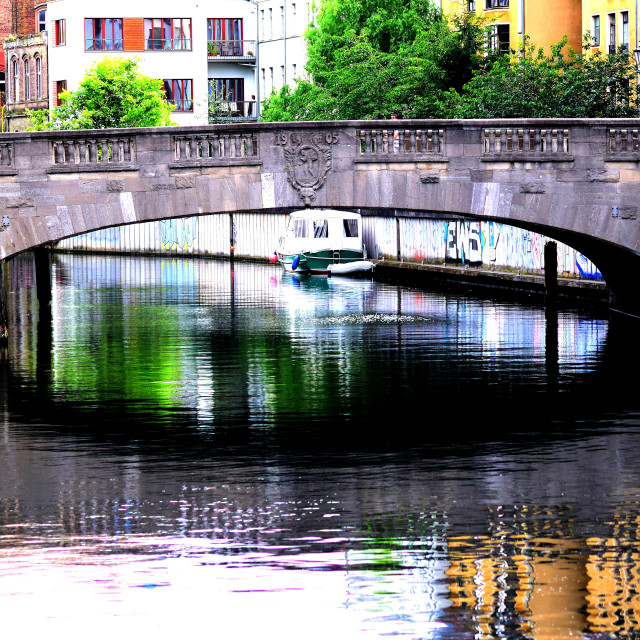 "a bridge to cross the river in Berlin" stock image