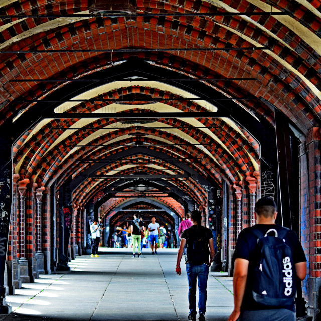 "On the oberbaum bridge" stock image