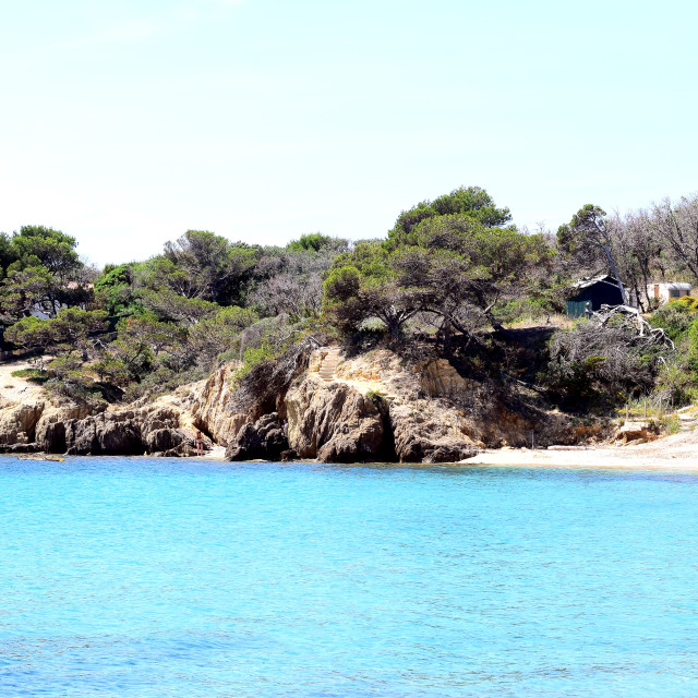 "The beach in Hyeres" stock image