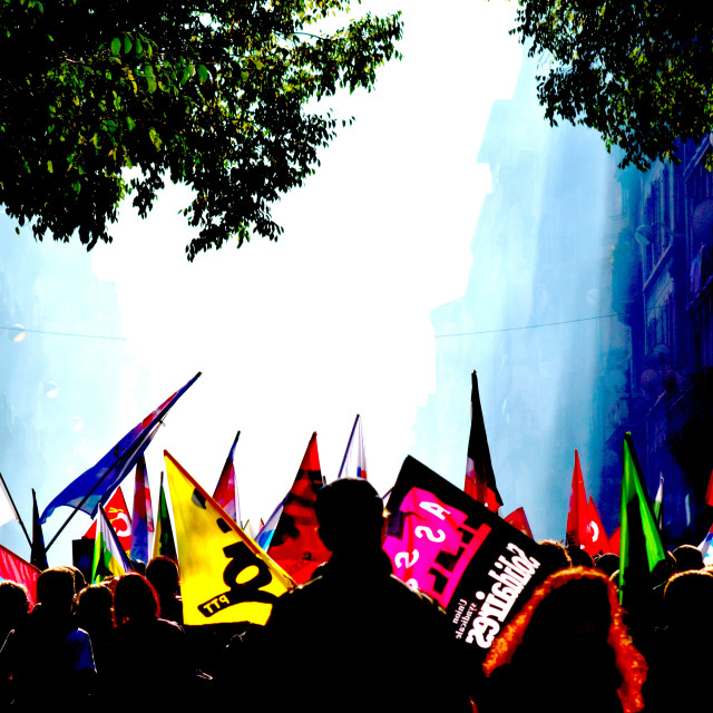 "Behind the demonstration" by Amit Mendelsohn - £50.00 "Behind the demonstration" stock image