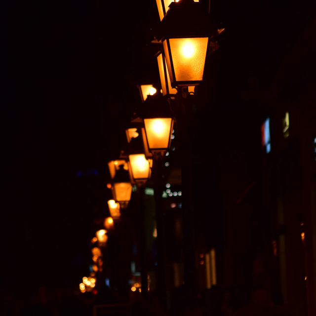 "line of lamps" by Amit Mendelsohn - £50.00 "line of lamps" stock image