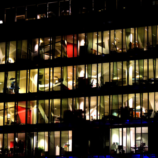 "Working late" by Amit Mendelsohn - £50.00 "Working late" stock image