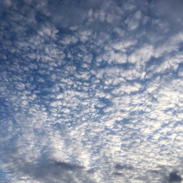 "Fluffy high altitude clouds covering the sky" stock image