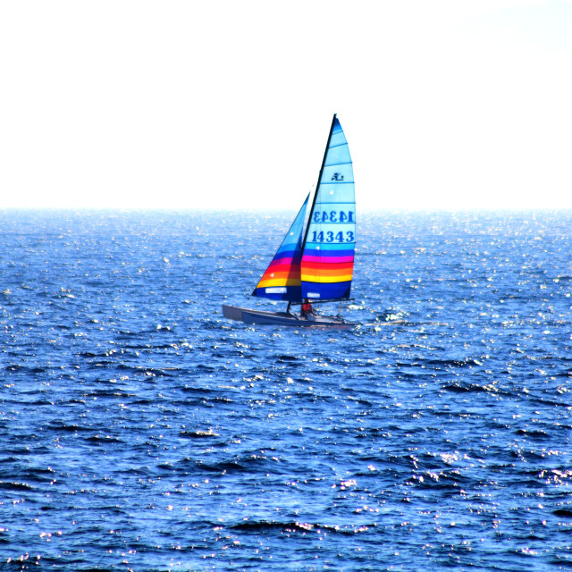 "A boat in the sea" by Amit Mendelsohn - £50.00 "A boat in the sea" stock image