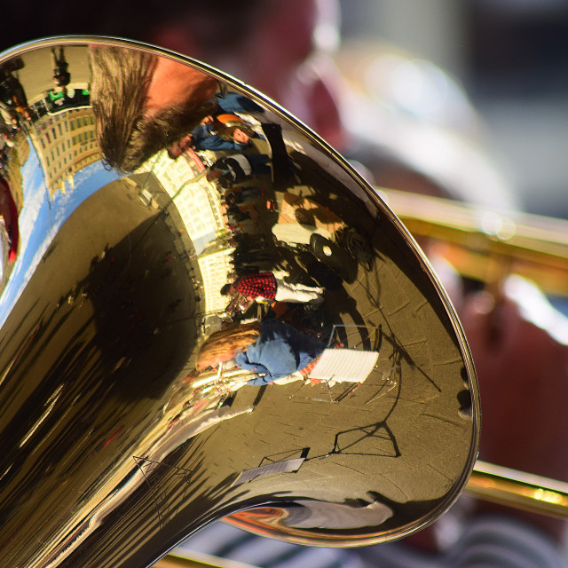 "A tuba reflective" stock image