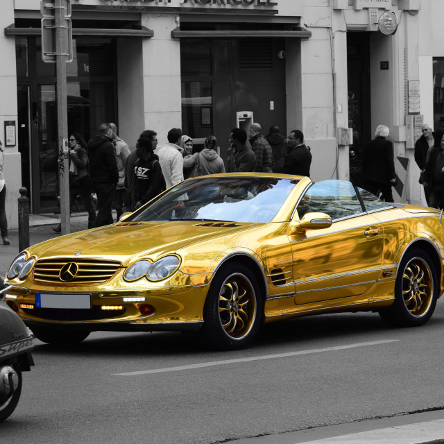 "Golden car" stock image