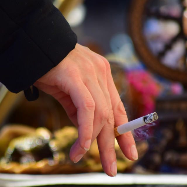 "Hand of a smoker" stock image