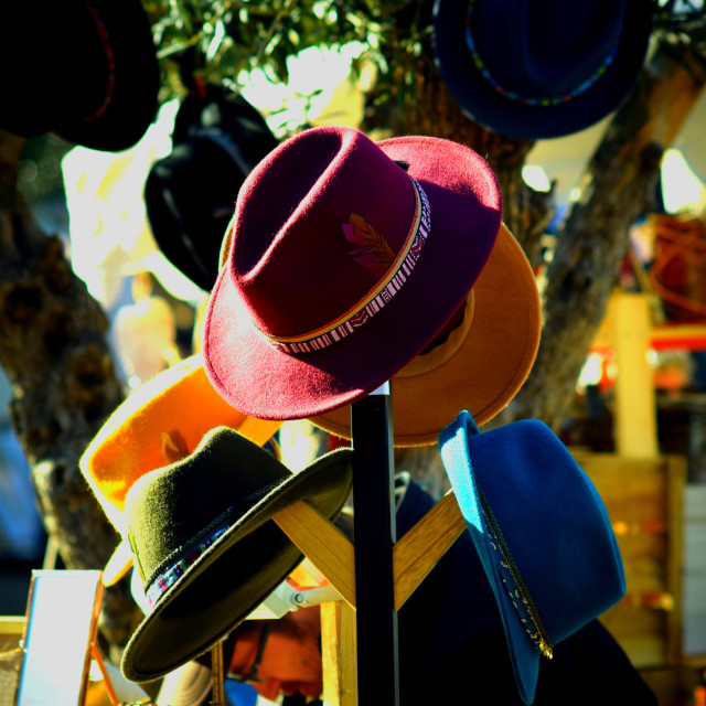 "Hats of and hats up" stock image