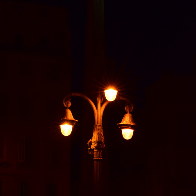 "Trio street lamp" by Amit Mendelsohn - £50.00 "Trio street lamp" stock image