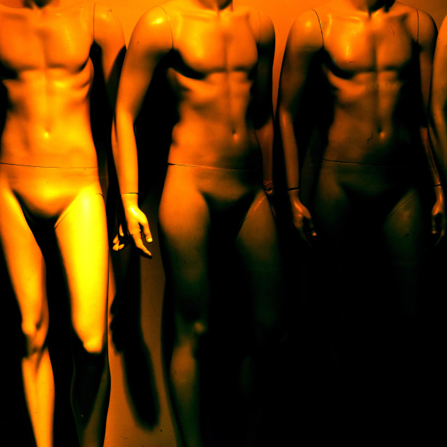 "Line on men" by Amit Mendelsohn - £50.00 "Line on men" stock image