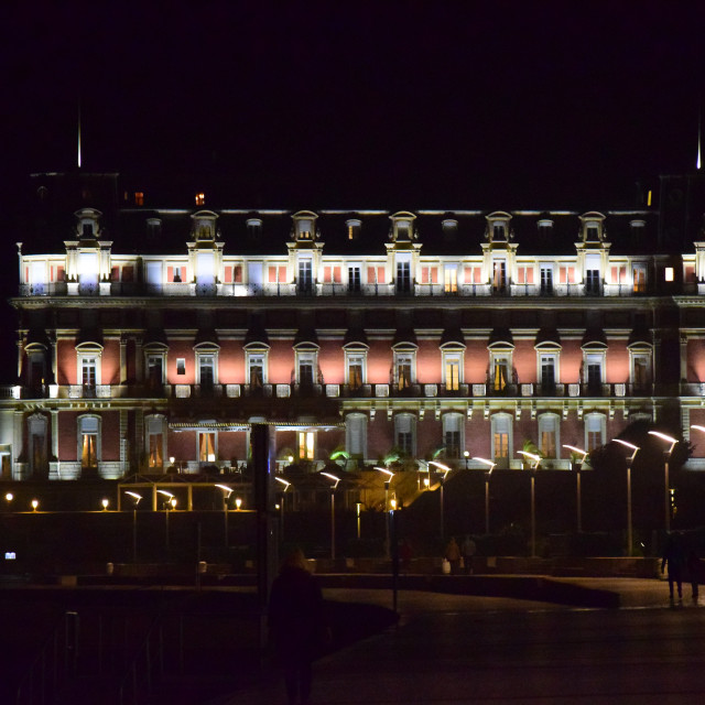 "Hotel DU palais - Biarritz - at night" by Amit Mendelsohn - £50.00 "Hotel DU palais - Biarritz - at night" stock image