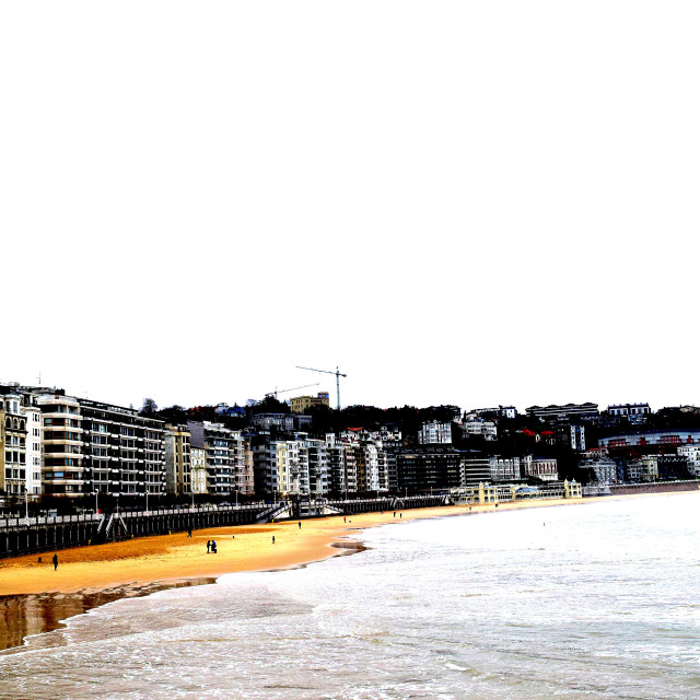 "The beach in San Sebastian" by Amit Mendelsohn - £50.00 "The beach in San Sebastian" stock image