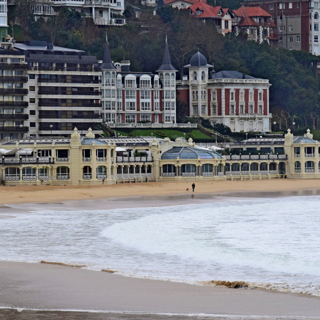 "The beach in San Sebastian" by Amit Mendelsohn - £50.00 "The beach in San Sebastian" stock image