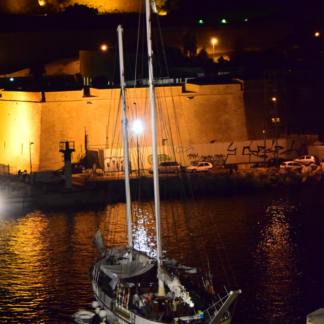 "A boat in the port" by Amit Mendelsohn - £50.00 "A boat in the port" stock image