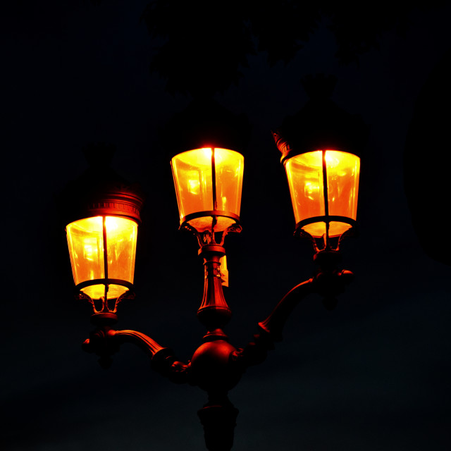 "Trio street lamp" by Amit Mendelsohn - £50.00 "Trio street lamp" stock image
