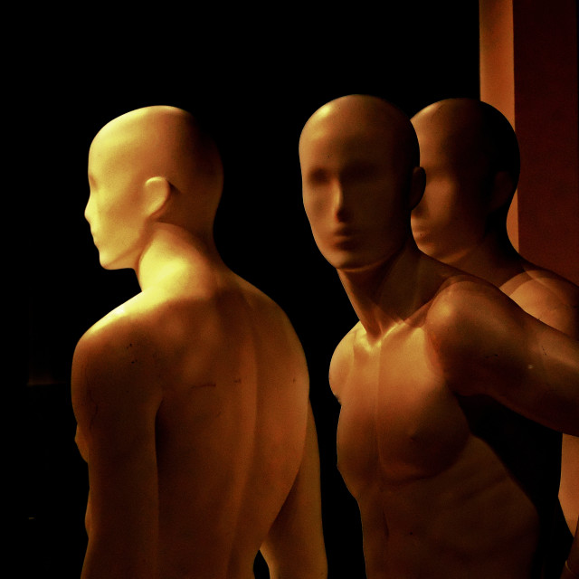 "3 mannequins of men" by Amit Mendelsohn - £50.00 "3 mannequins of men" stock image