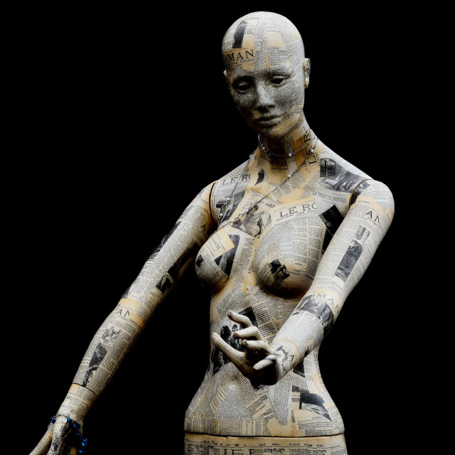 "a newspapers mannequin" by Amit Mendelsohn - £50.00 "a newspapers mannequin" stock image